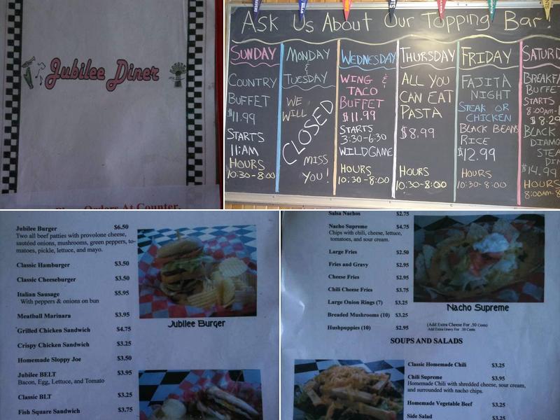 Jubilee Diner Menu