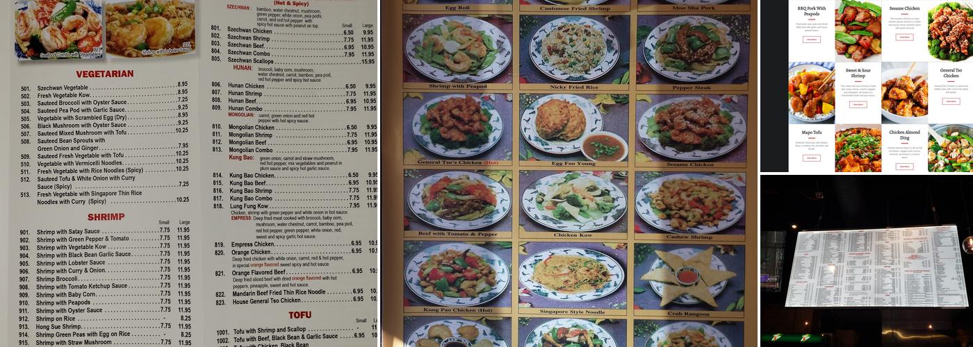 Nicky's Chinese Food Menu