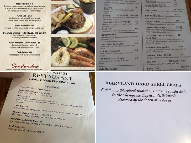 Hen House Restaurant Menu