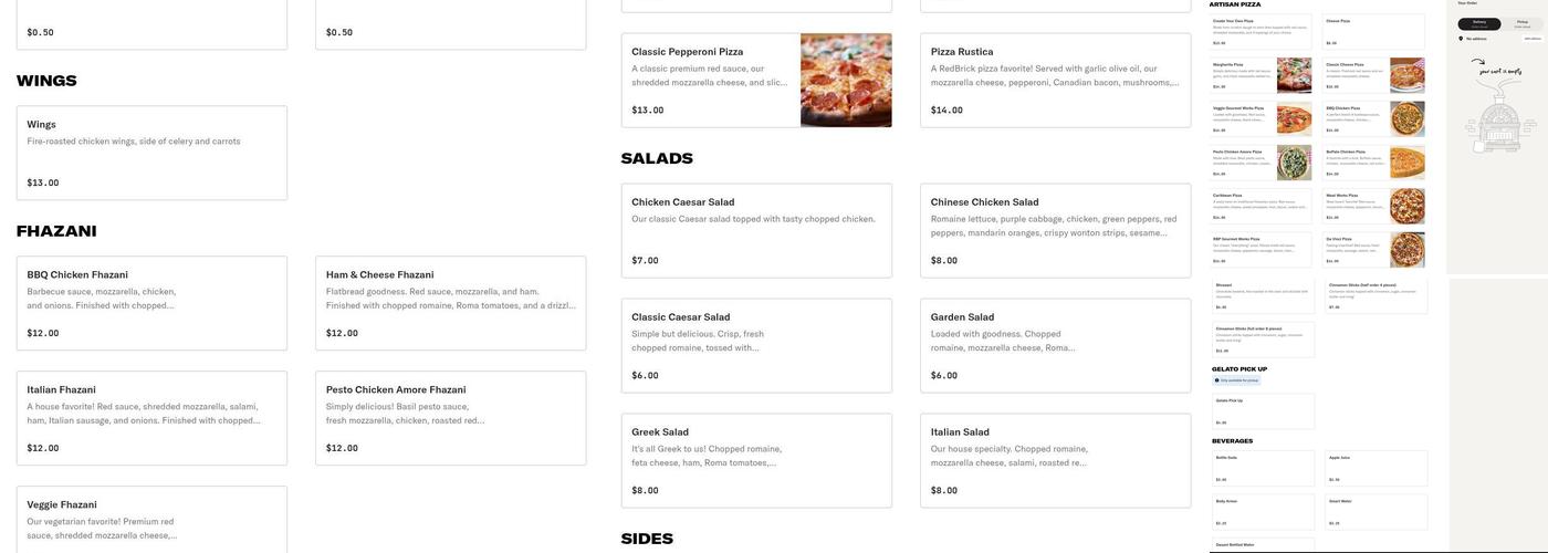 RedBrick Pizza Menu
