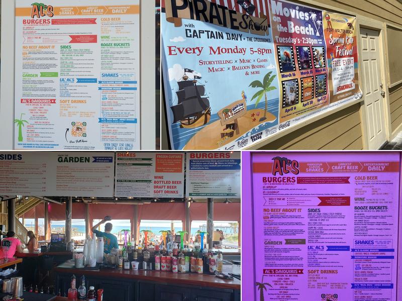 Al's Beach Club Menu