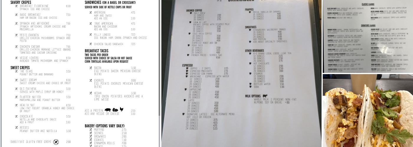 Main Brew Coffee Menu