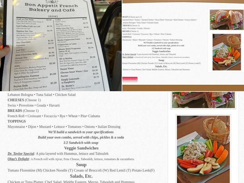 Bon Appetit French Bakery and Cafe Menu