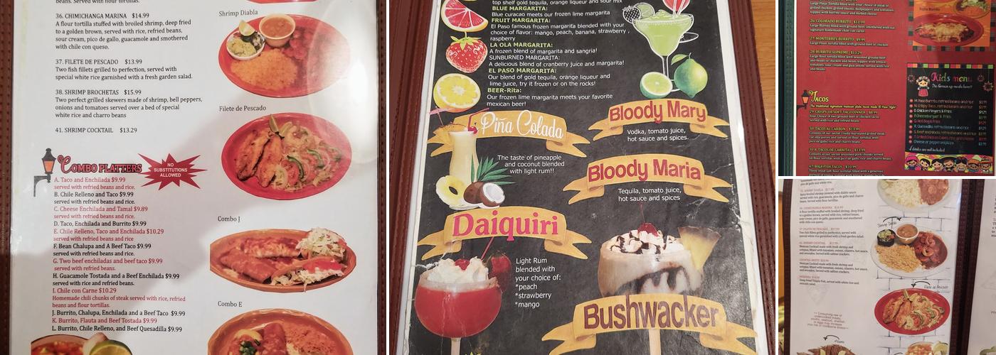 El Paso Mary Esther Menu