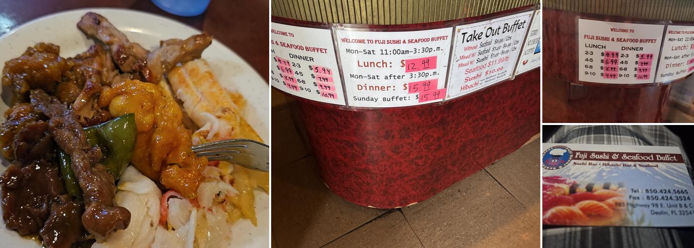 Fuji Sushi & Seafood Buffet Menu