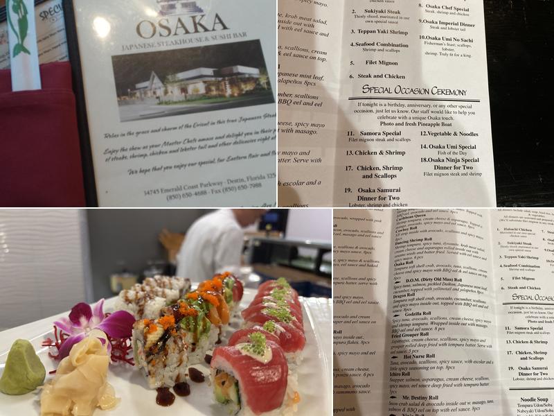 Osaka Japanese Hibachi Steakhouse & Sushi Bar Menu