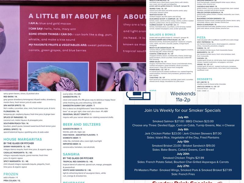 Marina Bar & Grill Menu