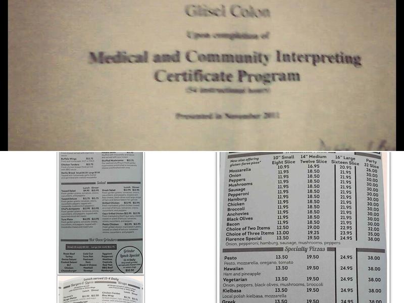 Florence Pizza & Family Menu