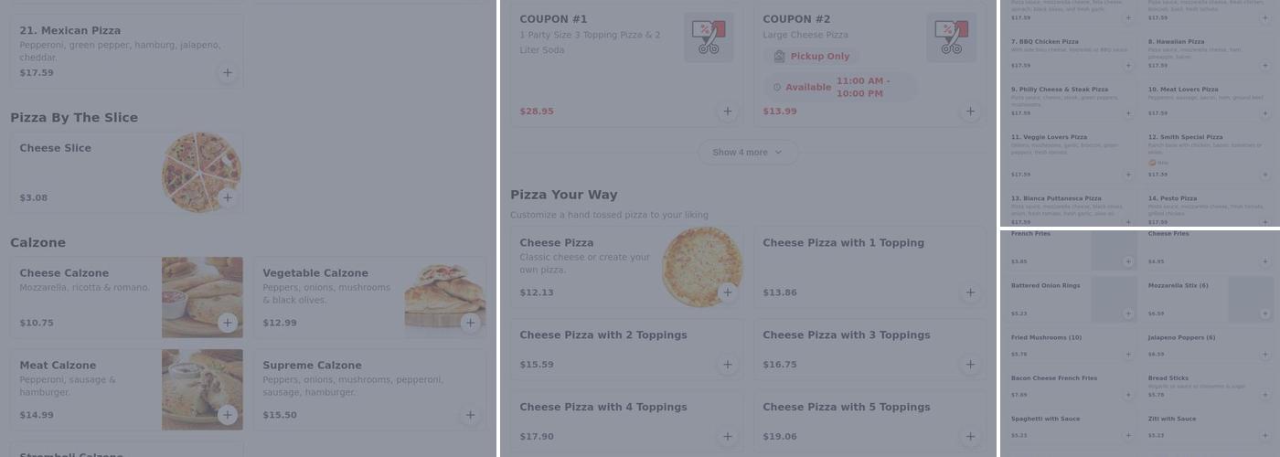 Pizza Amore Menu