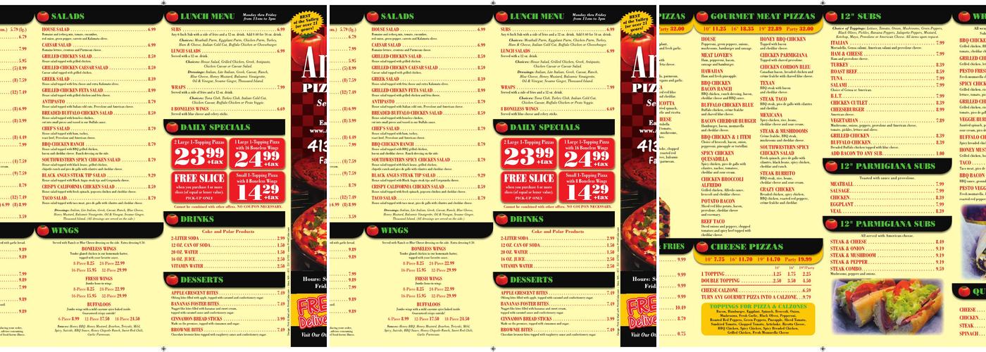 Antonio's Pizza & Wings Menu