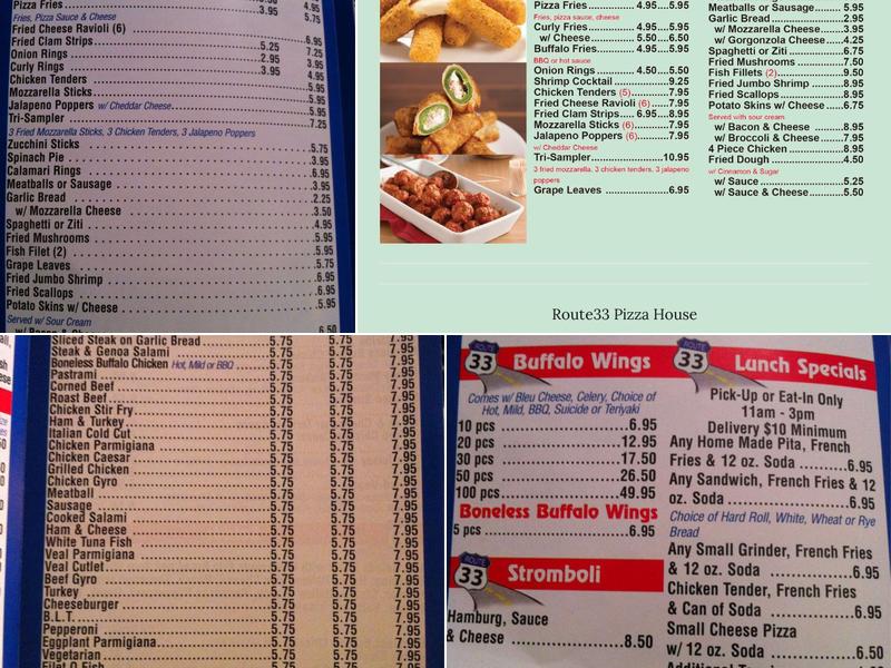 Route 33 Pizza House Menu