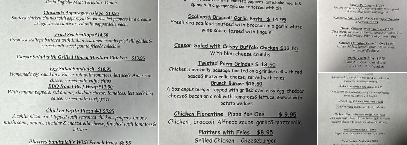 Amedeo's Restaurant & Pizzeria Menu