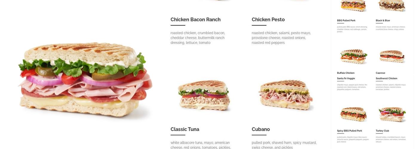 Hot Table Menu