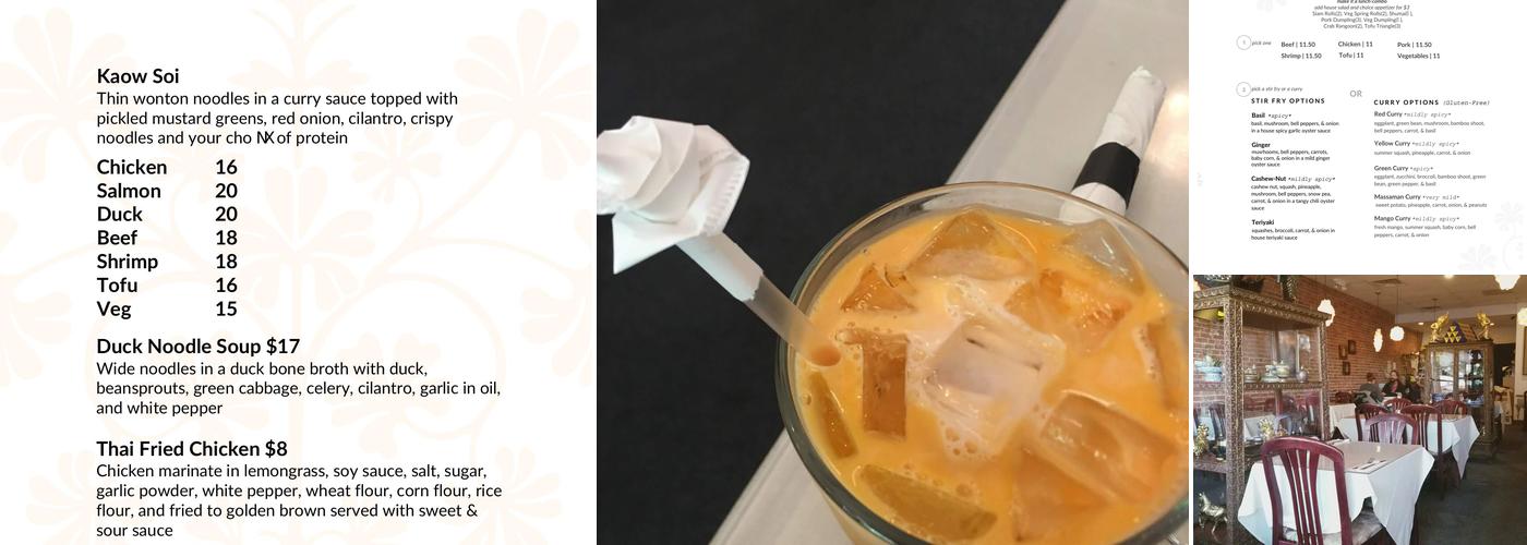 Thai Blue Ginger Menu