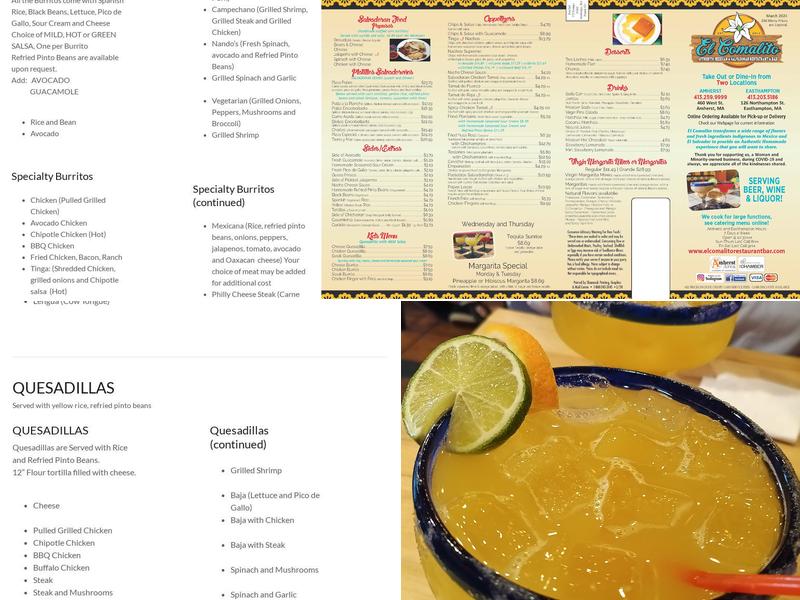 El Comalito (Amherst) Menu