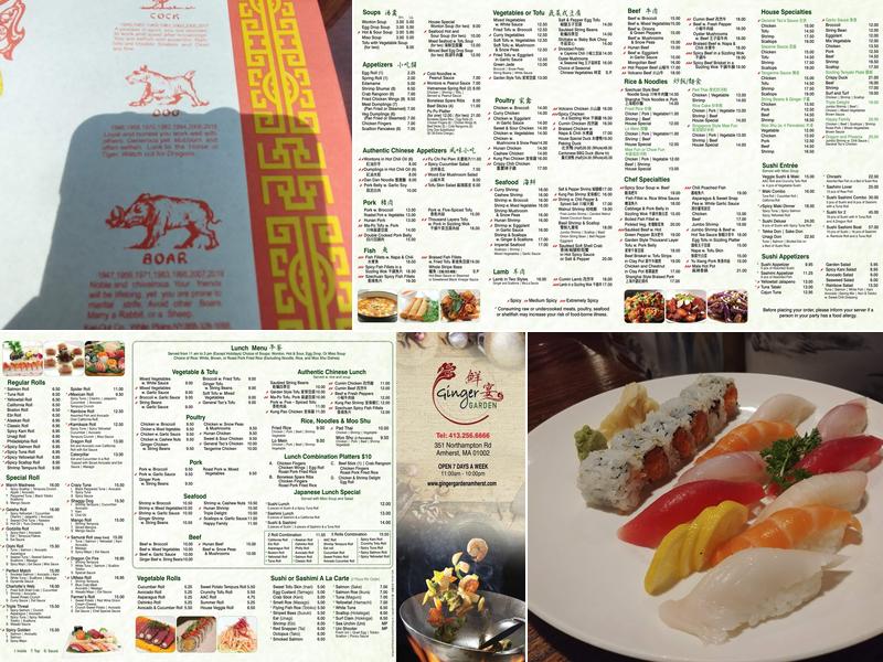 Ginger Garden Menu