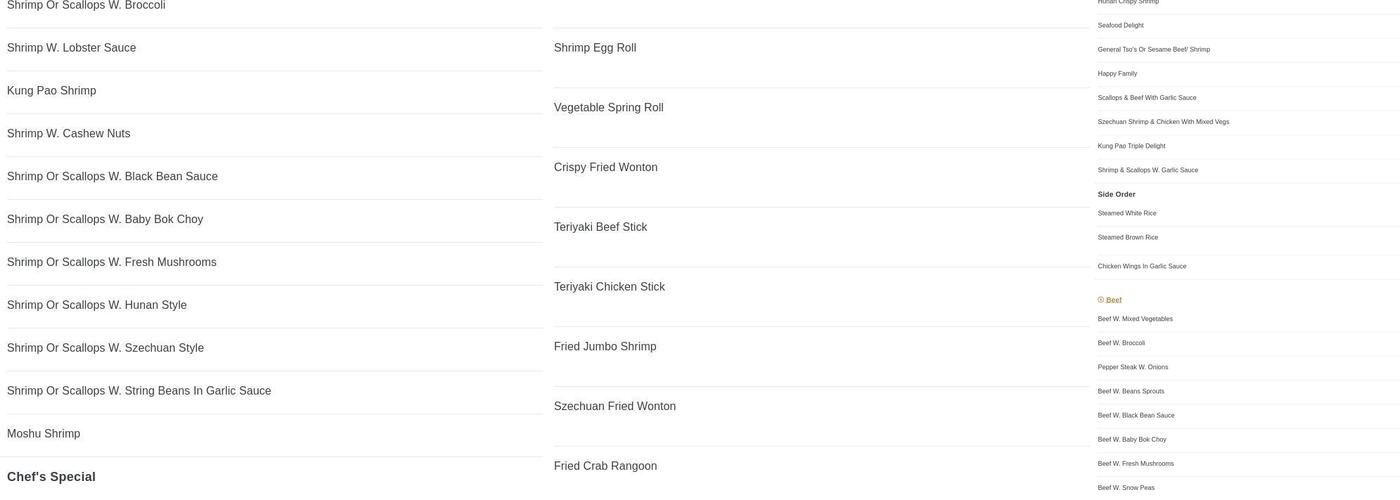 Tong Sing Menu