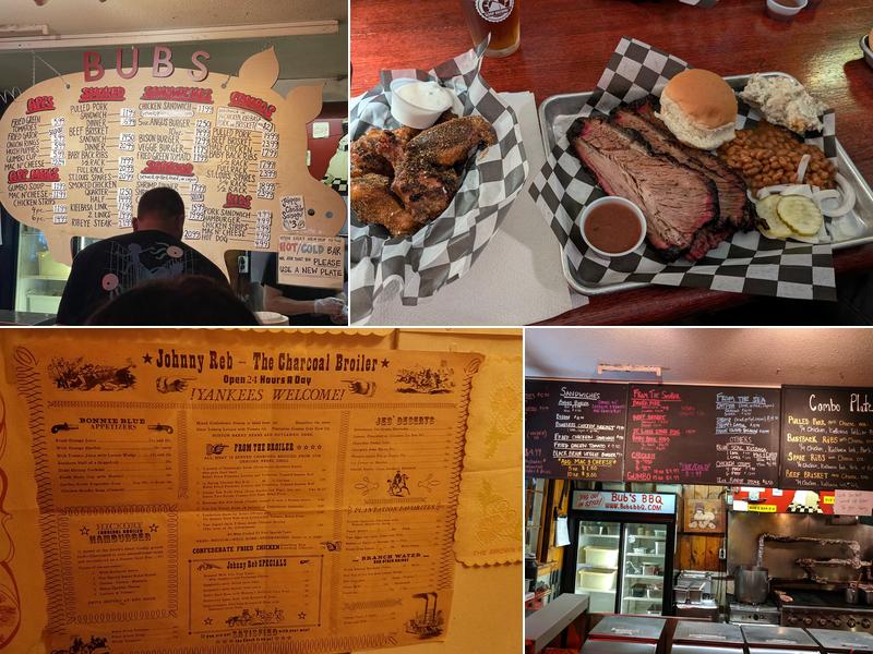Bub's BBQ Menu