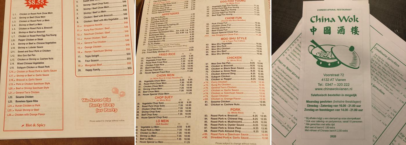 China Wok Menu