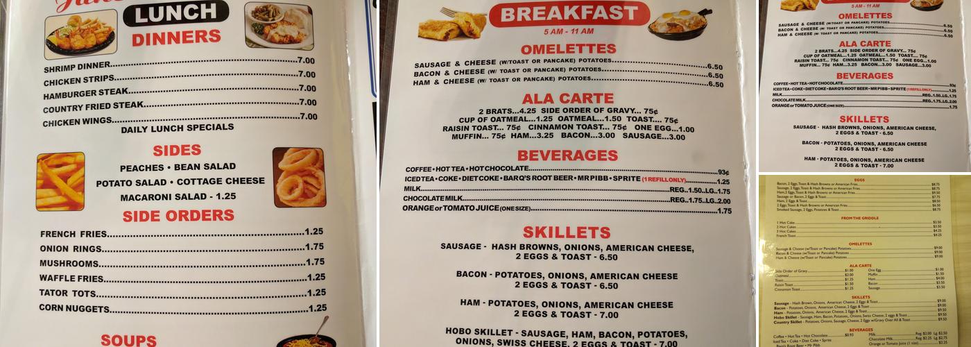 Janets Kitchen Menu