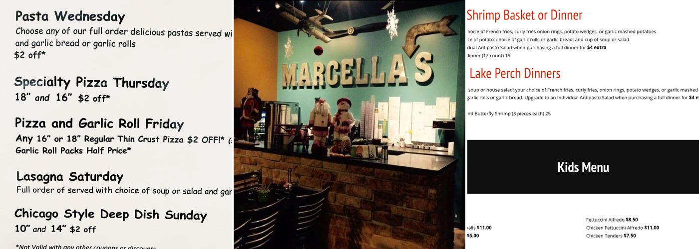 Marcella's Menu