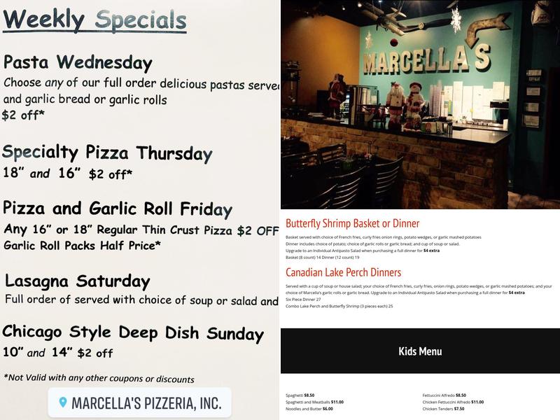 Marcella's Menu