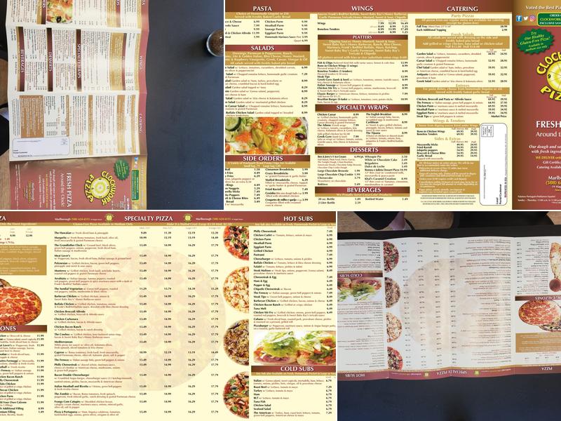 Clockwork Pizza Marlboro Menu