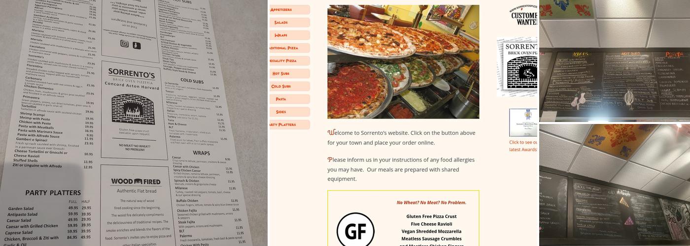 Sorrento's Pizzeria Menu