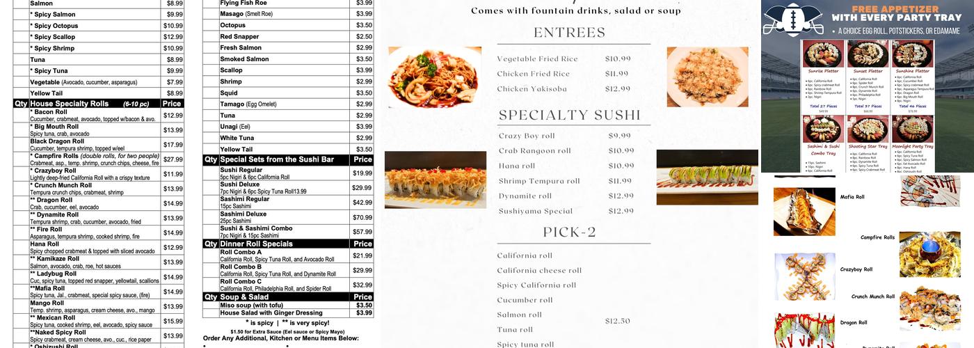 Sushiyama Menu
