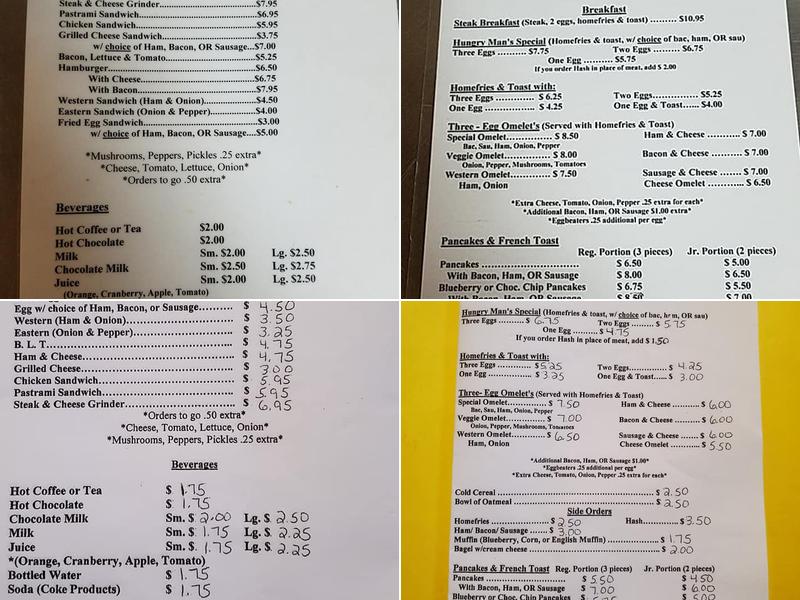 John's Sandwich Shop Menu