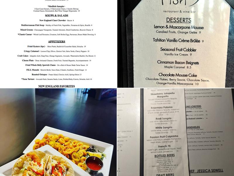 Fish Restaurant & Wine Bar Menu
