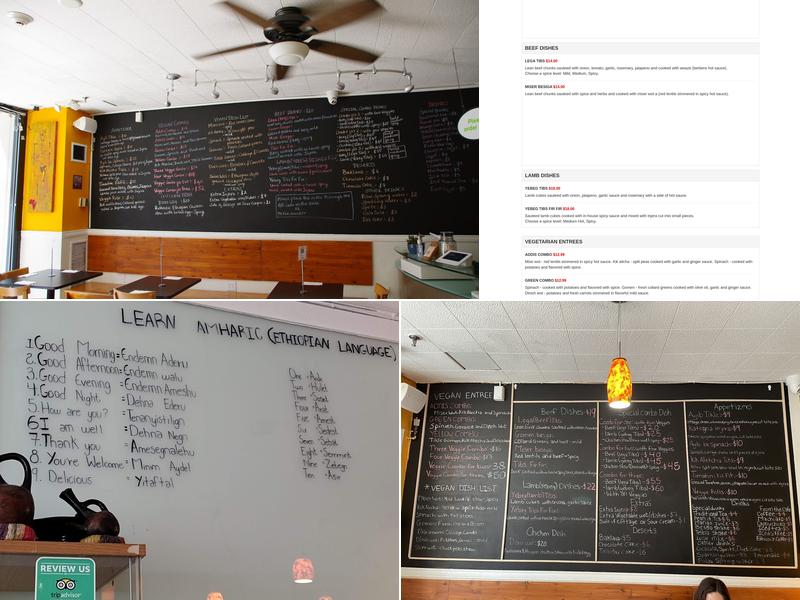 Lucy Ethiopian Cafe Menu