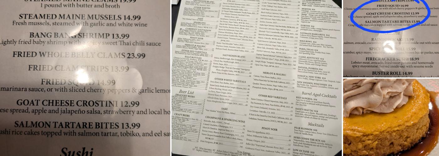 The Sole Proprietor Menu