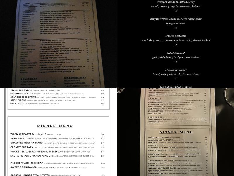 Franklin Cafe Menu