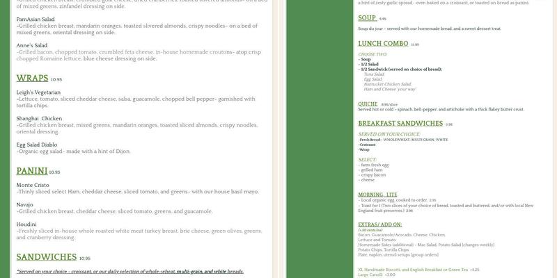 Festive Breads Bakery, Cafe', Gift Baskets Menu