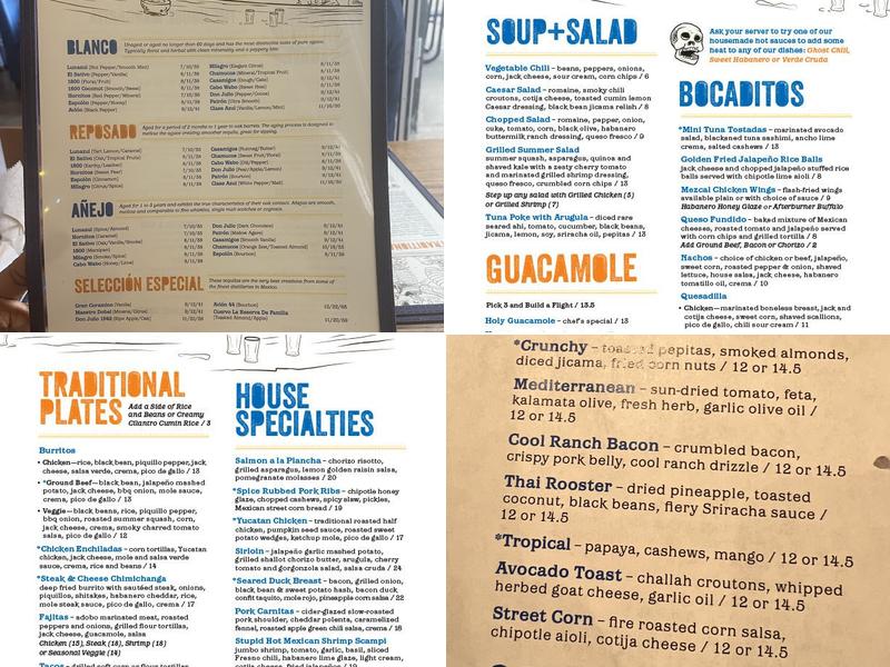 Mezcal Tequila Kitchen Menu