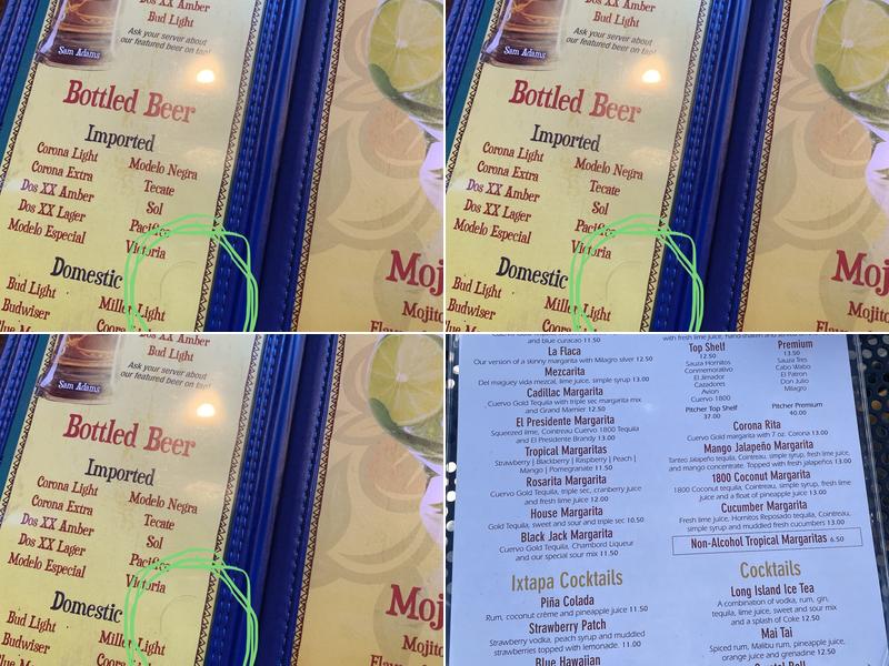 Ixtapa Mexican Cantina Menu