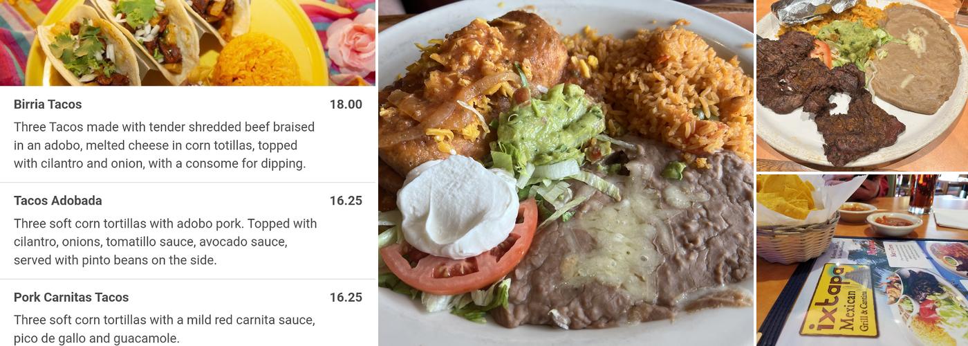 Ixtapa Menu