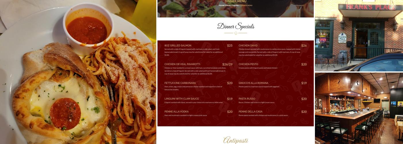 Frank's Place Menu