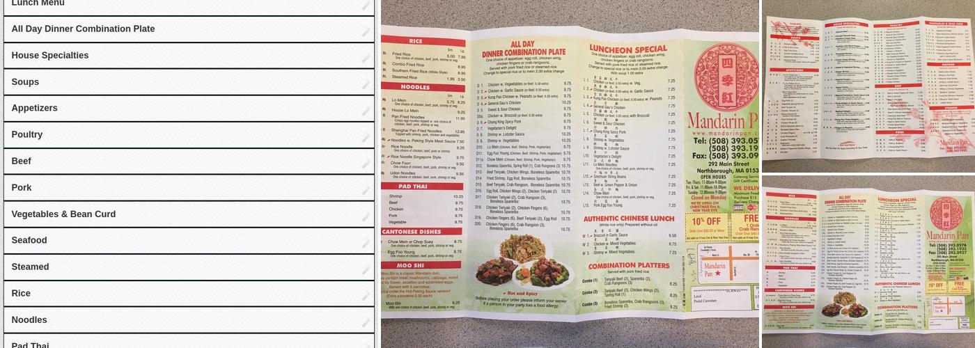 Mandarin Pan Menu