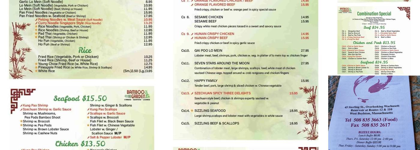 Bamboo Garden Menu