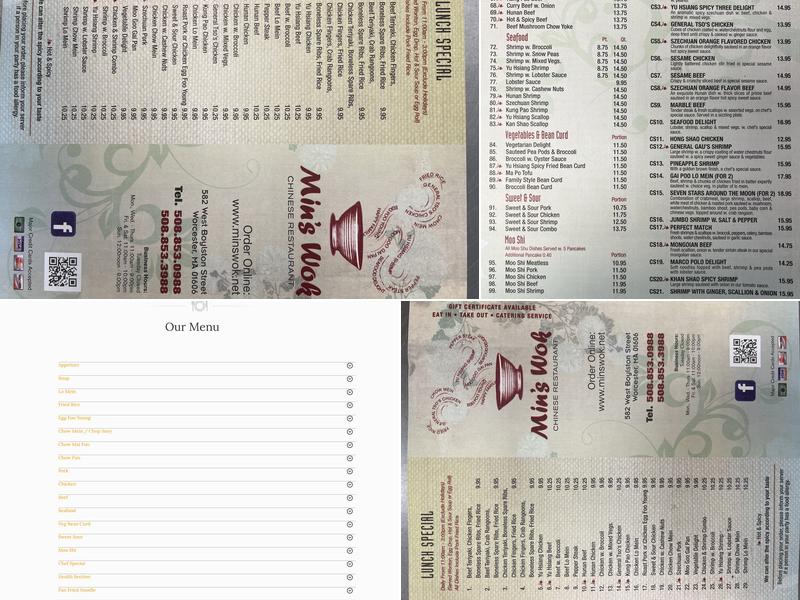 Min's Wok Menu