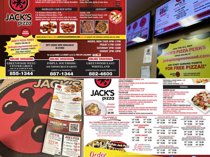 Jack's Pizza Menu