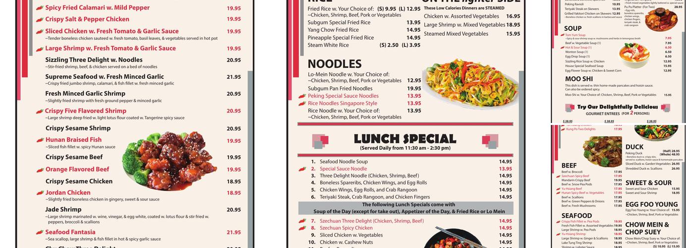 Cherry Blossom Menu