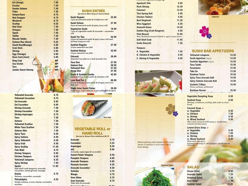 Sake Hana Asian Cuisine and Sushi Bar Menu