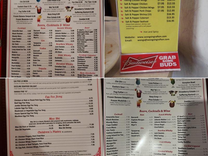 Wong's Menu