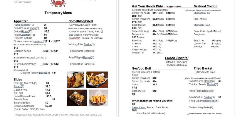 Super Chinese Buffet Menu