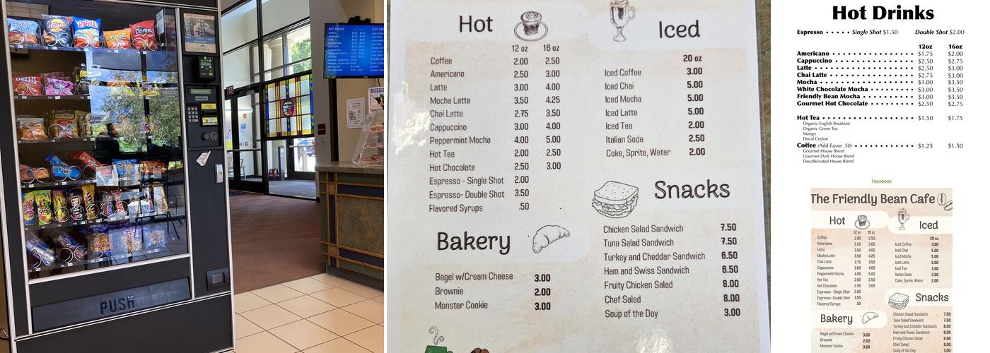The Friendly Bean Café Menu