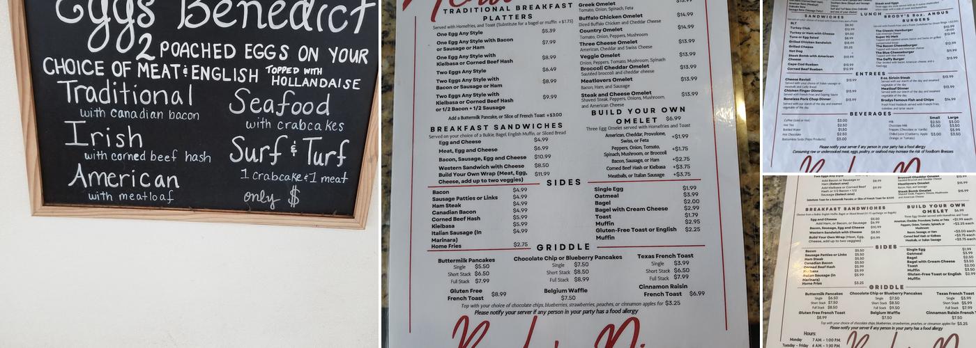 Brody's Diner Menu