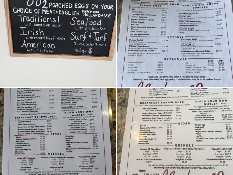 Brody's Diner Menu
